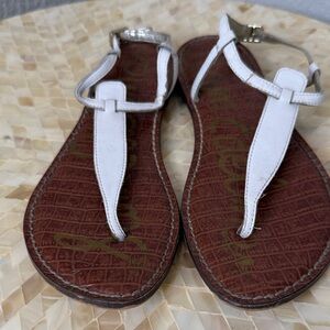 Sam Edelman White and Brown Sandals